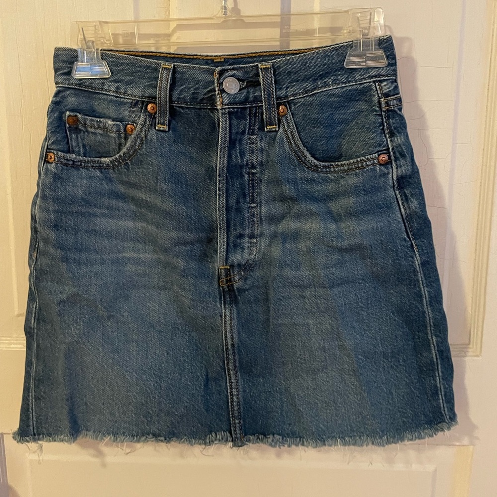 Levis Ribcage High Rise Denim Mini Skirt